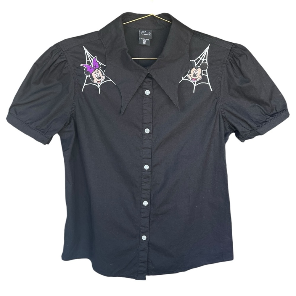 Mickey and Minnie Mouse Halloween Shirt Spooky Collar Disney Halloween Top